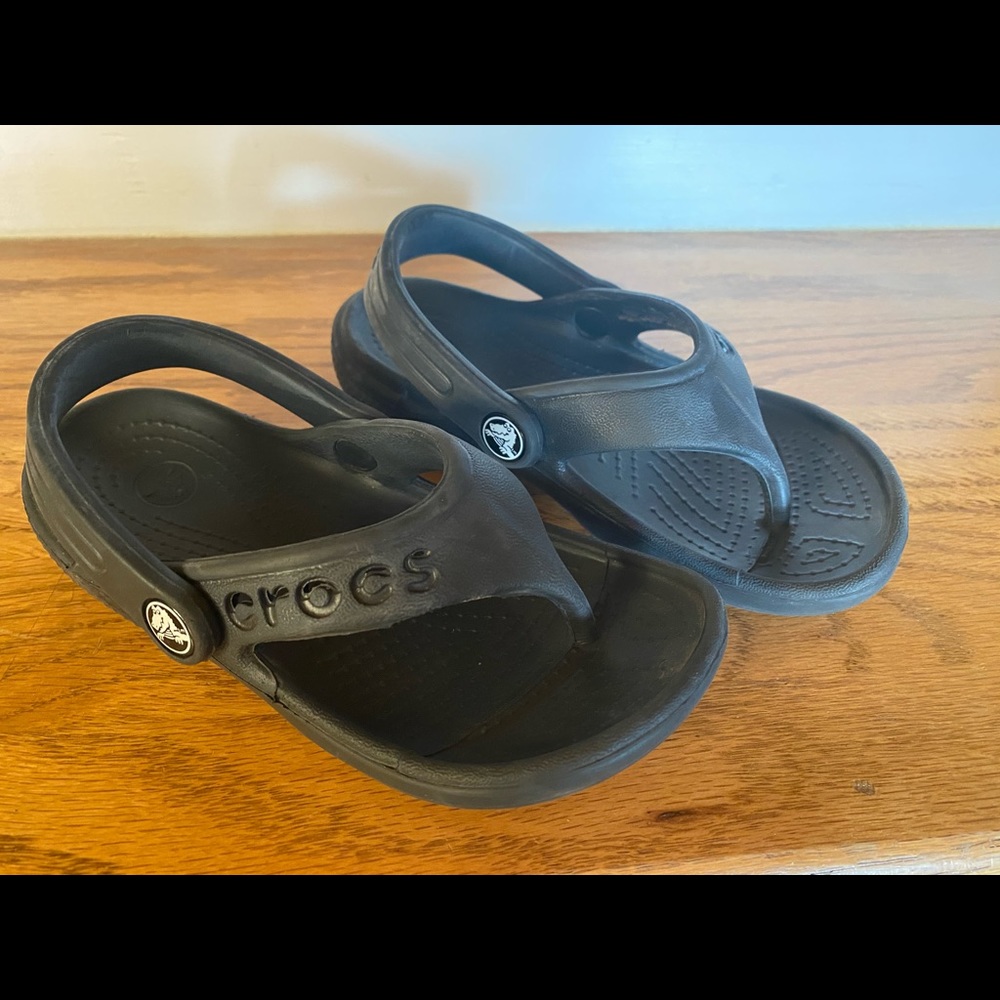 Toddlers Black Croc Sandals